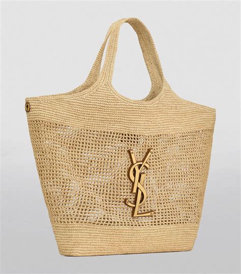 YSL raffia tote bag